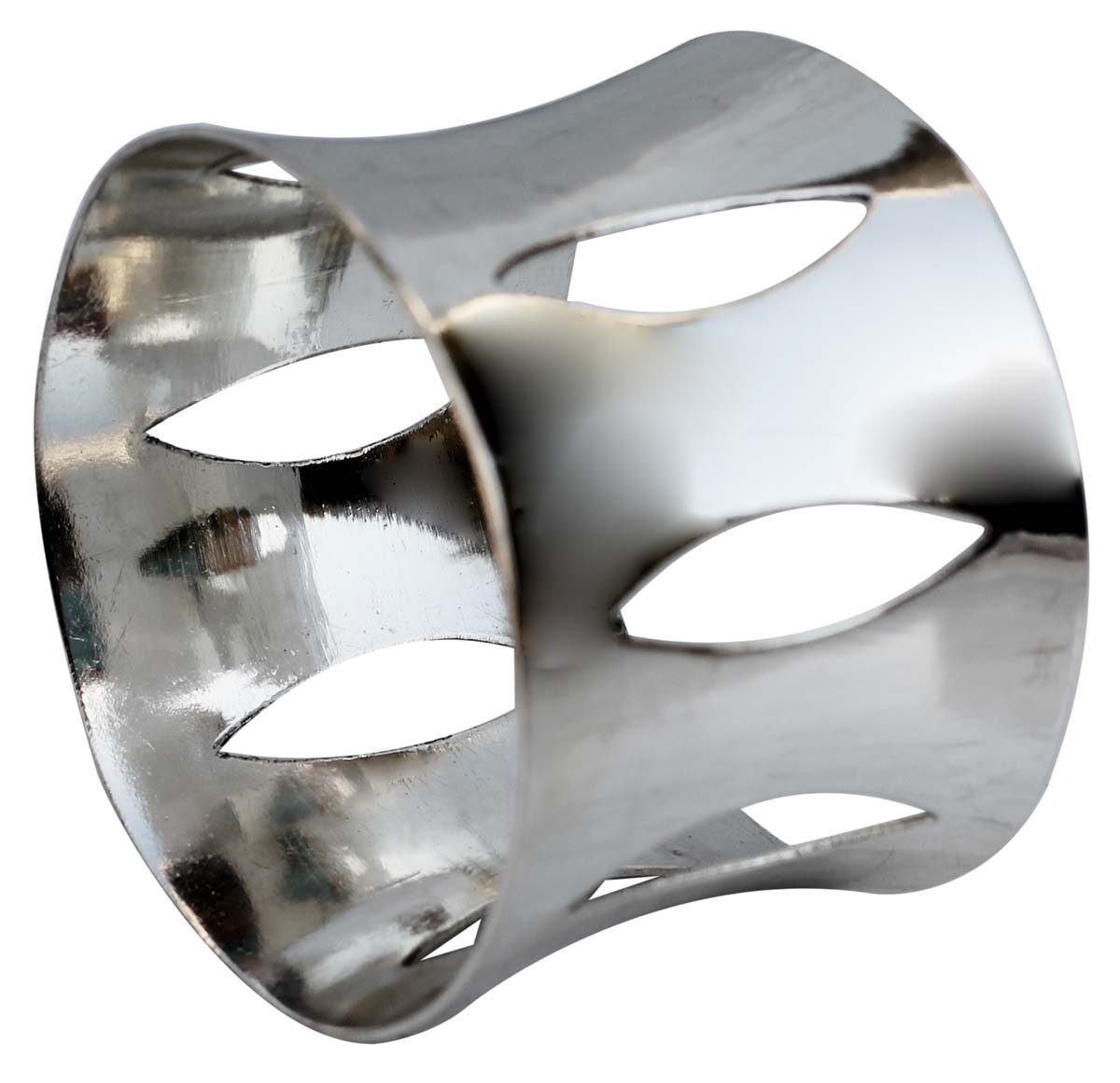 Napkin Rings Wholesale - Napkin Rings - Cast in Brass - Nickel Plated - Eye-Shaped Cut-Out Motifs